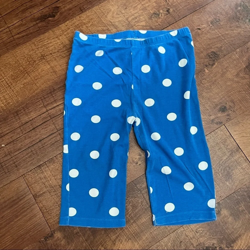 Mini Boden girls pajama set two 2 pieces Sz 14 blue white polka dots